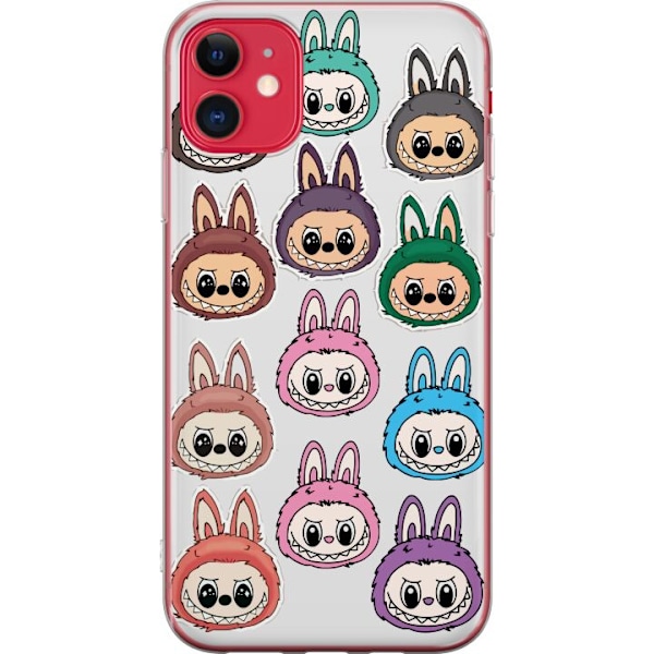 Apple iPhone 11 Gjennomsiktig deksel Labubu Macaron Monster -