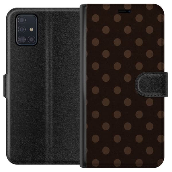 Kompatibelt Lommeboketui til Samsung Galaxy A51 Mokkaprikker brun