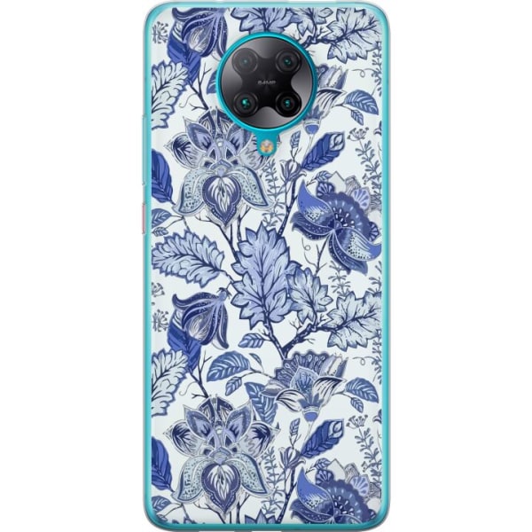 Xiaomi Poco F2 Pro Gennemsigtig cover Blomster Blå...