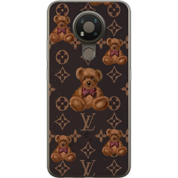 Nokia 3.4 Läpinäkyvä kuori Louis Vuitton Teddykarhu Kuvio Ylellinen Muotisuunnittelu Suosittu Motiivi Muoti-Trendi Ylelliset Asusteet