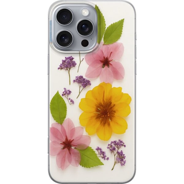 Kompatibelt Mobildeksel til Apple iPhone 16 Pro Max Pressede blomster