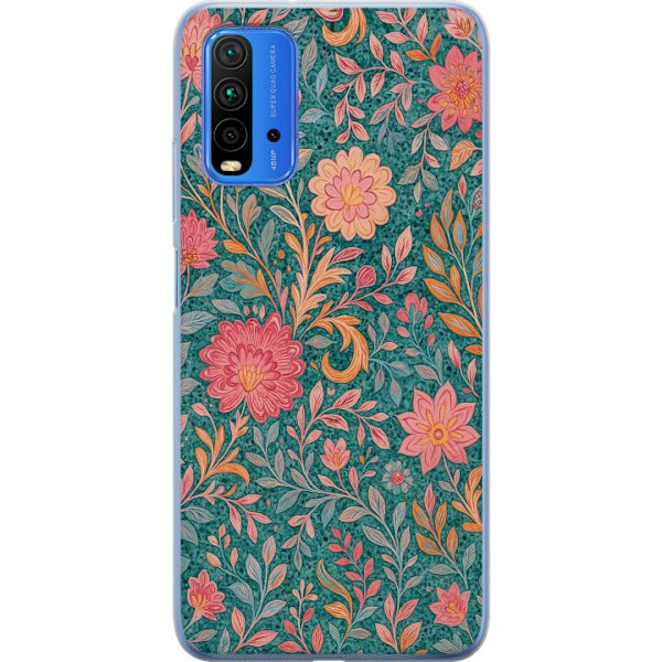 Xiaomi Redmi Note 9 4G Läpinäkyvä kuori Floral Dream