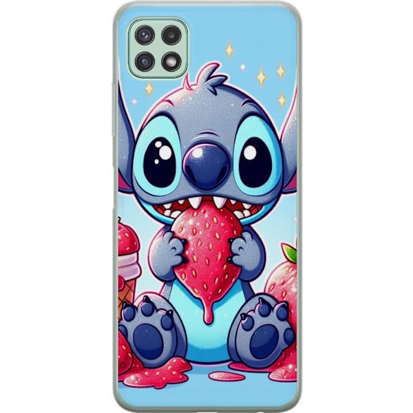 Samsung Galaxy A22 5G Genomskinligt Skal Strawberry Stitch