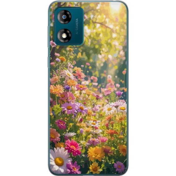 Kompatibelt Mobildeksel til Motorola Moto E13 Blomstermønster
