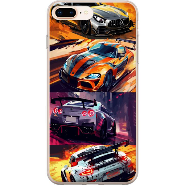 Apple iPhone 7 Plus Genomskinligt Skal Rally Fever – fartfyllt motiv med rallybilar