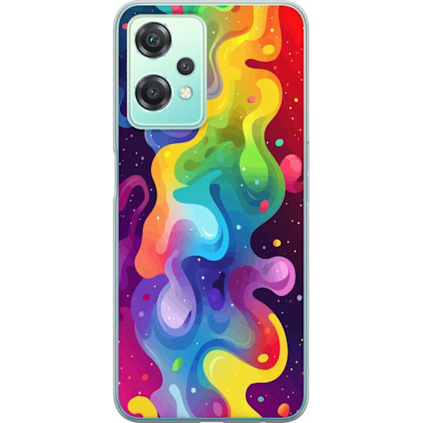 OnePlus Nord CE 2 Lite 5G Genomskinligt Skal Color Splash Abstrakt Konst Design Färgstarkt Mönster Modern Populär Väggkonst Grafiskt Trend