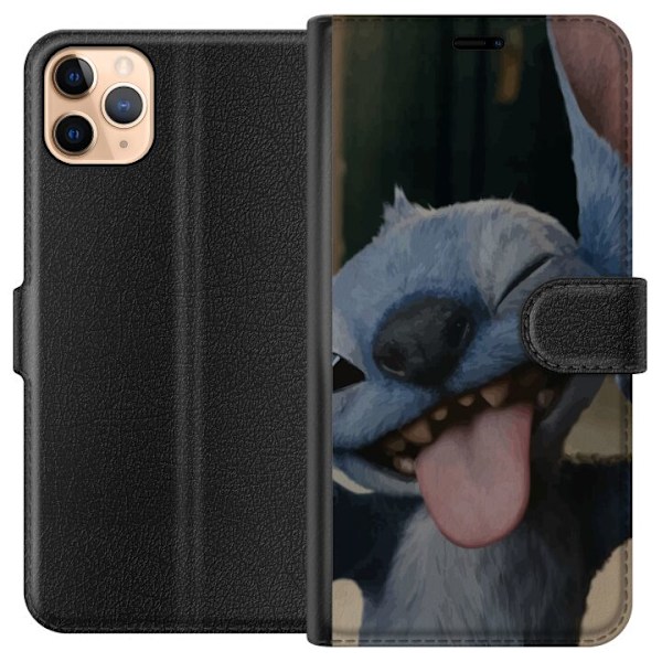 Apple iPhone 11 Pro Max Plånboksfodral Stitch Söt Alien – Blå Favorit från Yttre Rymden