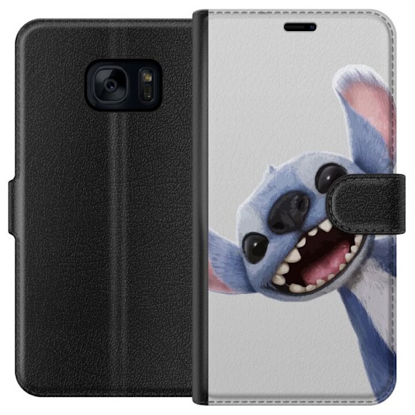 Samsung Galaxy S7 Plånboksfodral Stitch i Fart – Kawaii Des