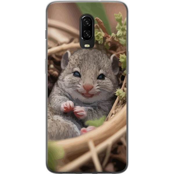 OnePlus 6T Gennemsigtig cover Rotte Smilende Dyremotiv By Motiv Urban Grafisk Design Populært Sjovt Motiv Kunstart Stil
