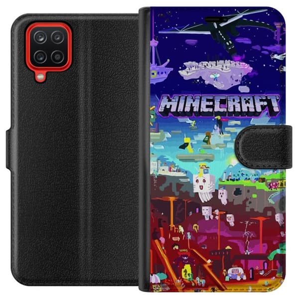 Kompatibel Tegnebogsetui til Samsung Galaxy A12 Minecraft
