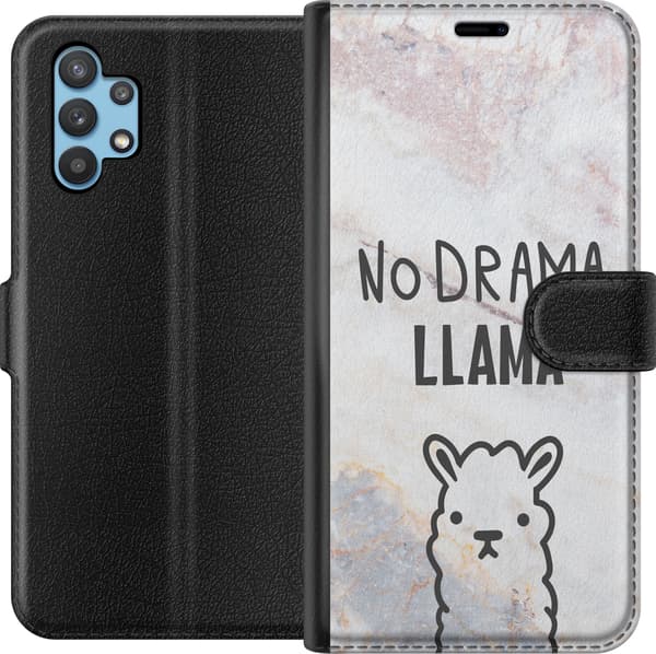 Kompatibel Tegnebogsetui til Samsung Galaxy A32 5G Llama Marmor