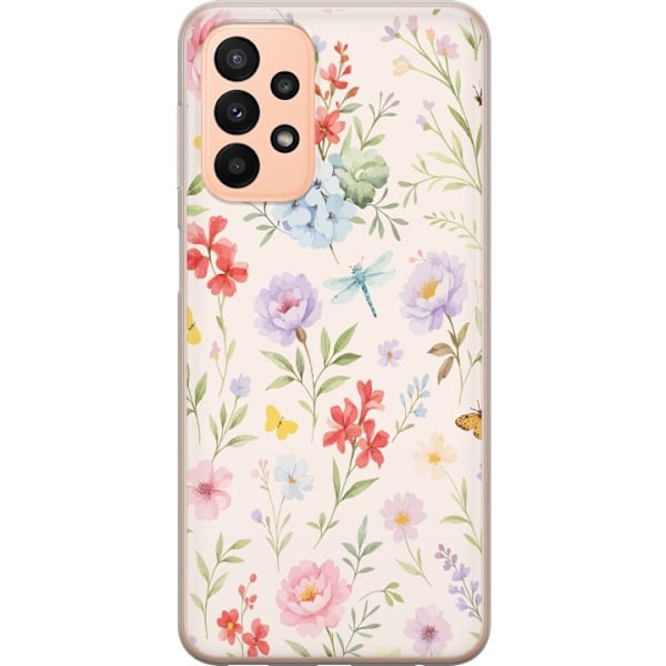 Samsung Galaxy A23 Genomskinligt Skal Blommor