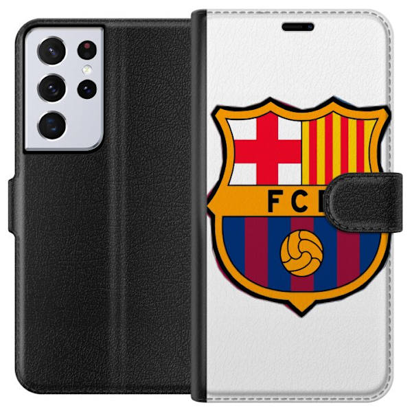 Samsung Galaxy S21 Ultra 5G Lompakkokotelo FC Barcelona Emblem Jalkapallo Katalonia Sininen Punainen Seuran Logo Ylpeys La Liga Fanit Ikoninen Kuva