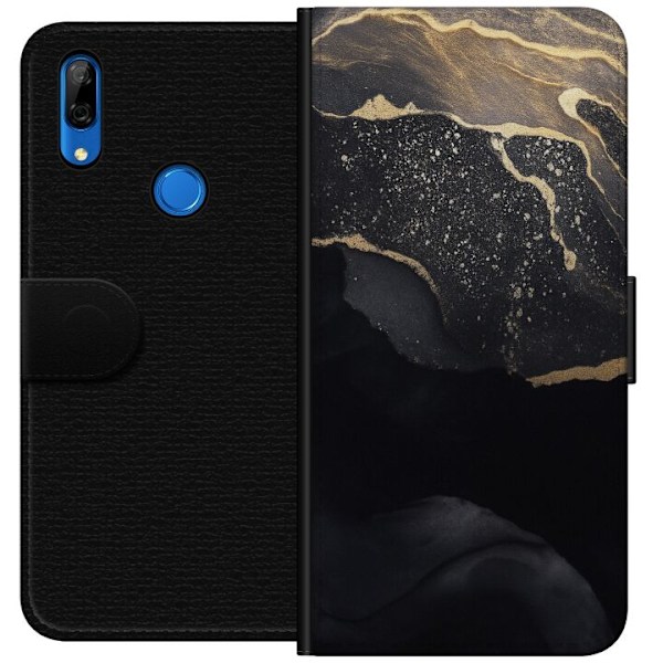 Huawei P Smart Z Plånboksfodral Svart guld abstrakt