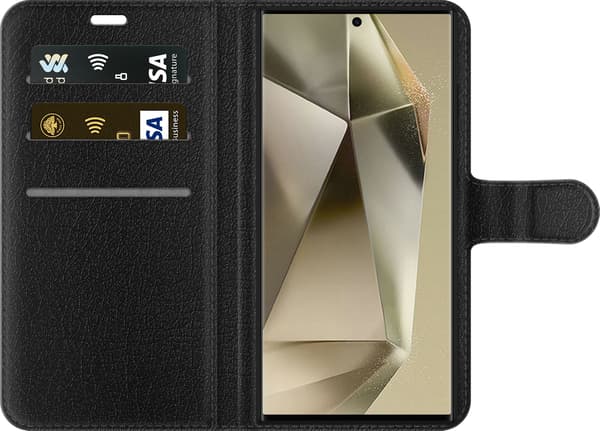 Kompatibel Tegnebogsetui til Samsung Galaxy S24 Ultra Stregkode - Sort motiv i begrænset oplag - Stregkode. sort