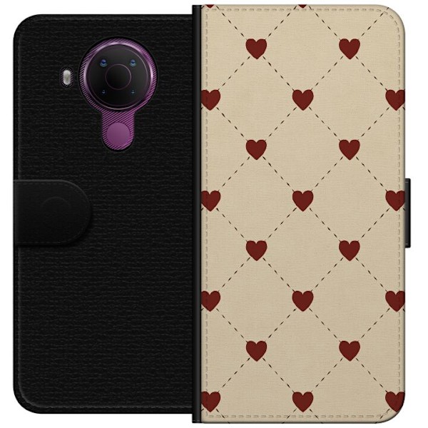 Nokia 5.4 Lompakkokotelo Sydänverkko