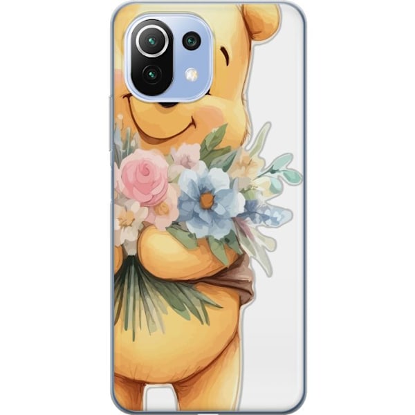 Xiaomi 11 Lite 5G NE Läpinäkyvä kuori Nalle Puh kukkien kan