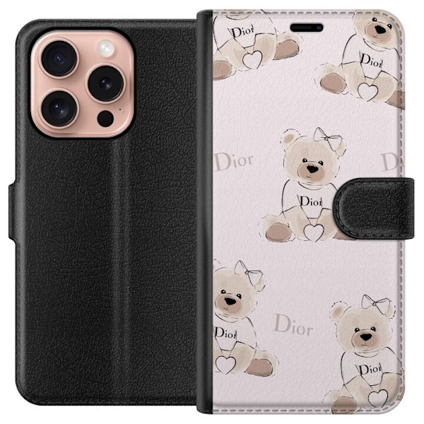 Apple iPhone 16 Pro Tegnebogsetui Teddy Dior Vibes - luksuriø