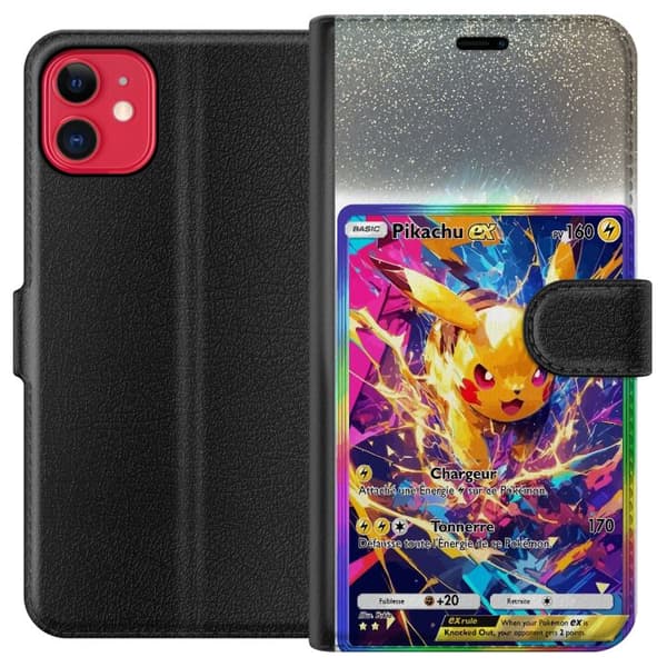 Kompatibel Tegnebogsetui til Apple iPhone 11 Pikachu gul