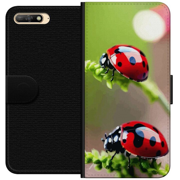 Huawei Y6 (2018) Lompakkokotelo Leppäkerttu Hyönteinen Onni Symboli Luontoaihe Suosittu Graafinen Motiivi Koristelu Kesäkiertue