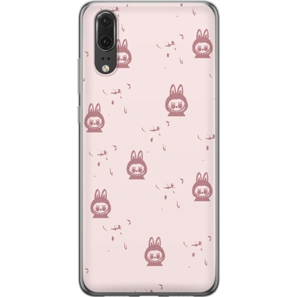 Huawei P20 Läpinäkyvä kuori Labubu Neon Pop - Neonvärinen pop art hirviö