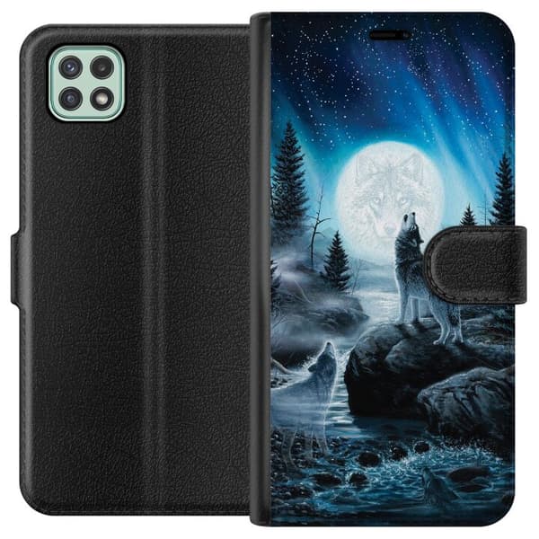 Kompatibelt Plånboksfodral till Samsung Galaxy A22 5G Wolf / Varg