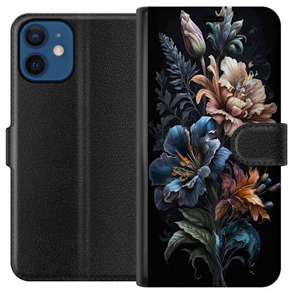 Apple iPhone 12  Tegnebogsetui Blomster