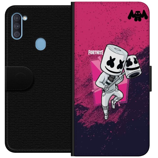 Samsung Galaxy A11 Tegnebogsetui Marshmello Fortnite Skin Emot