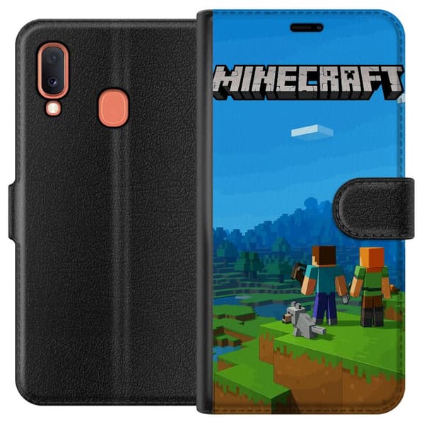Kompatibelt Plånboksfodral till Samsung Galaxy A20e Minecraft Key Art