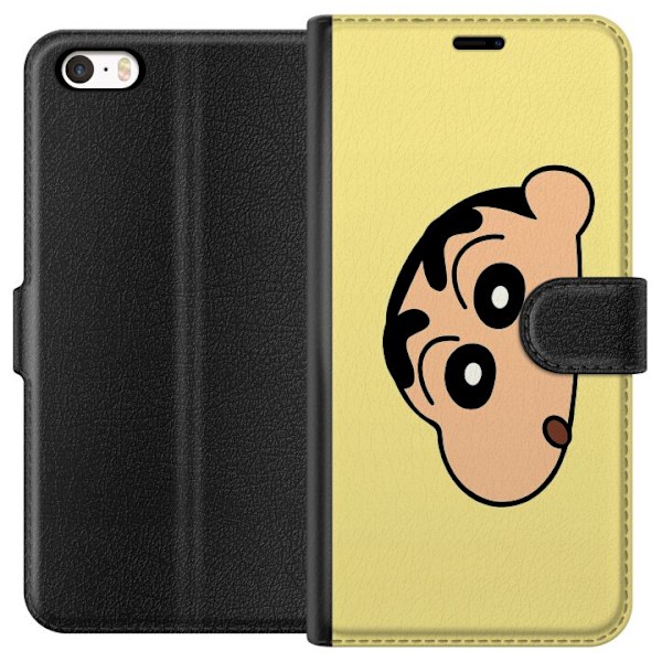 Apple iPhone 5 Lompakkokotelo Peeking Shinchan