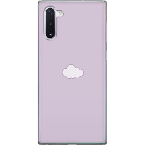 Samsung Galaxy Note10 Genomskinligt Skal Lila Moln – minimalistiskt moln på lila bakgrund