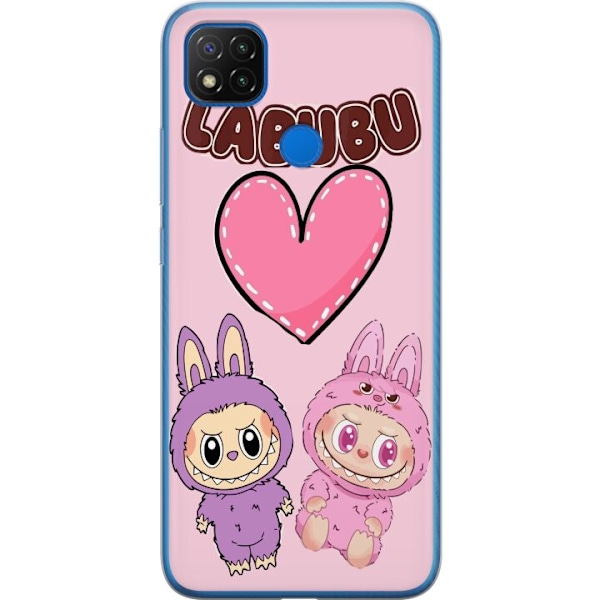 Xiaomi Redmi 9C Läpinäkyvä kuori Labubu Pink Monster