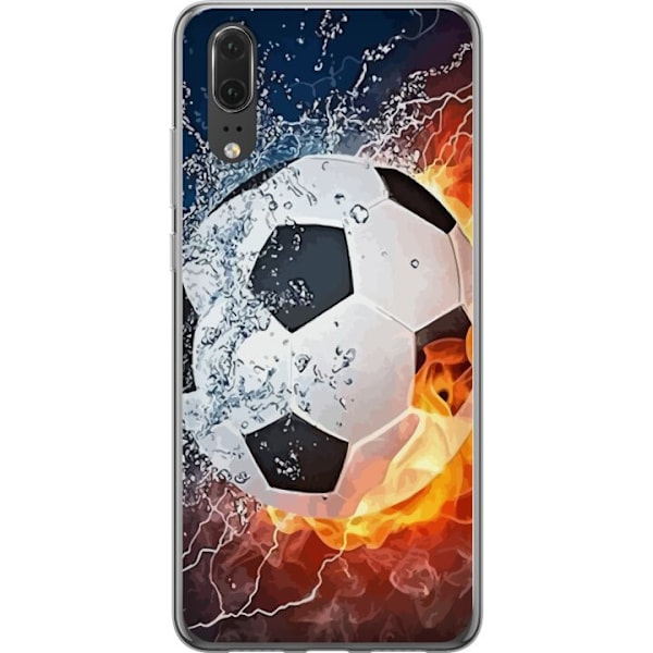 Huawei P20 Gjennomsiktig deksel Fotball Eld