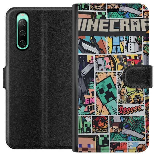 Sony Xperia 10 IV Lommeboketui Minecraft Kunsthåndverk