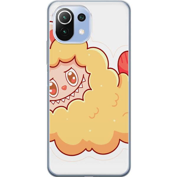 Xiaomi Mi 11 Lite Genomskinligt Skal Labubu Tvättbjörn Pop Mart Figur Samlarobjekt Söt Design Populärt Motiv Art Toy Kreativ Figurserie