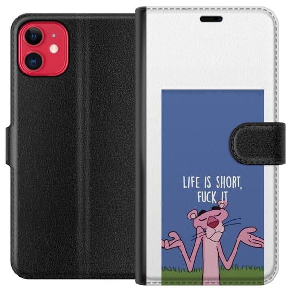 Kompatibelt Plånboksfodral till Apple iPhone 11 Life Is Short citat blå