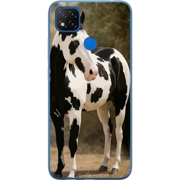 Xiaomi Redmi 9C NFC Genomskinligt Skal Vacker Häst – elegant illustration av hästmotiv