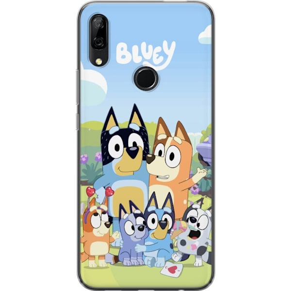 Huawei P Smart Z Genomskinligt Skal Bluey mobilskal med hela familjen i färgglad design