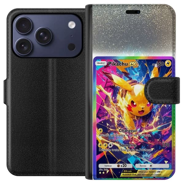 Kompatibelt Lommeboketui til Apple iPhone 17 Pro Pikachu gul