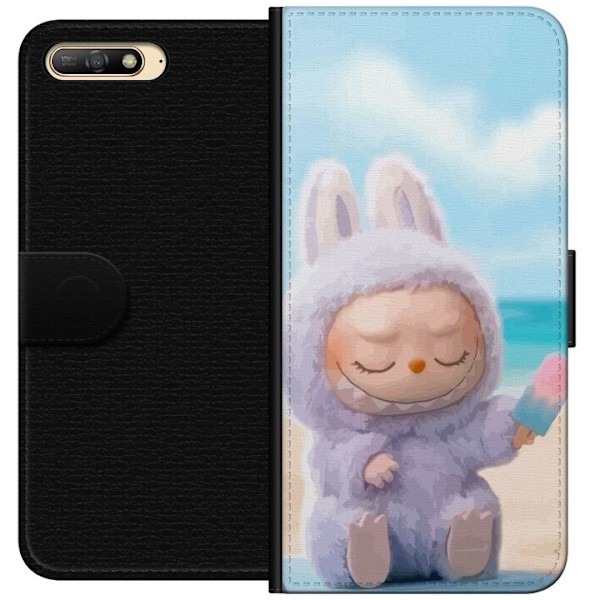 Huawei Y6 (2018) Plånboksfodral Labubu Pink Mood – Rosa monsterdesign