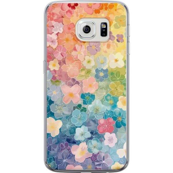 Samsung Galaxy S6 edge Gennemsigtig cover Små blomster
