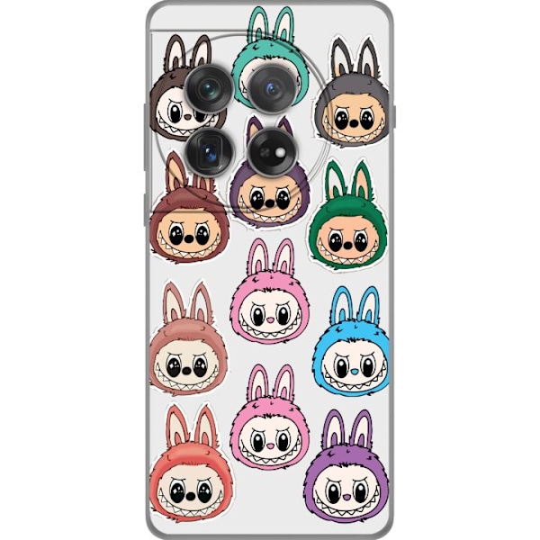 OnePlus 12 Läpinäkyvä kuori Labubu Macaron Monster - Söpö