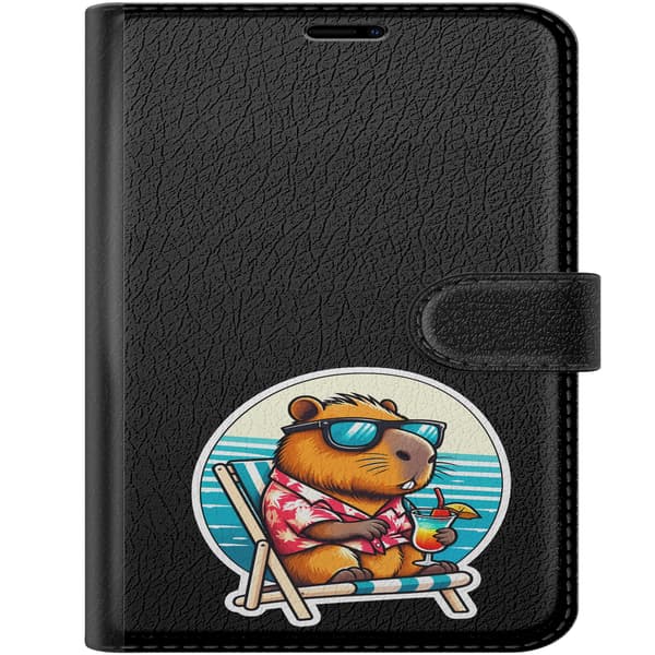 Kompatibelt Plånboksfodral till Apple iPhone Duo Solstolscapybara - Brunt motiv med capybara i solstol. brun
