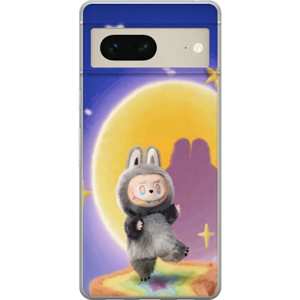 Google Pixel 7 Läpinäkyvä kuori Labubu Neon Pop - Neonväri pop-taiteen hirviö