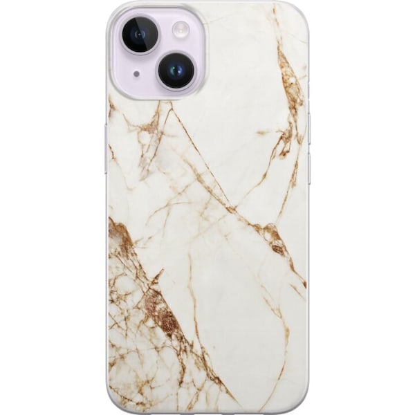 Apple iPhone 14 Gennemsigtig cover Hvid marmor