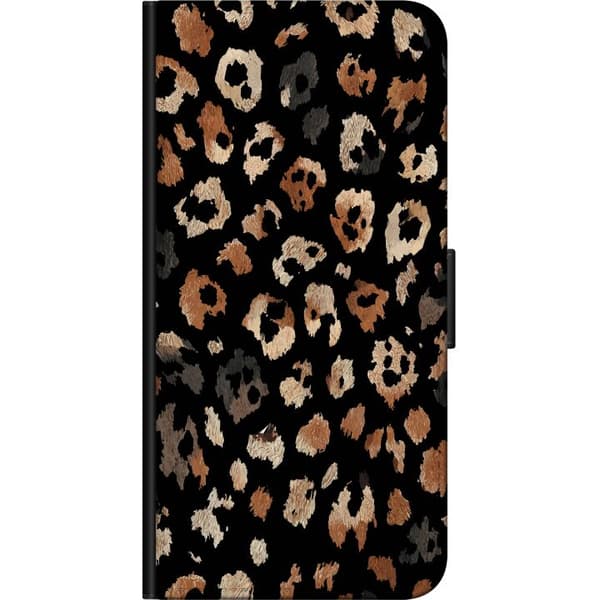 Kompatibel Tegnebogsetui til Nokia G20 Stilrent leopardmønster i brun, beige og sort på mørk baggrund sort