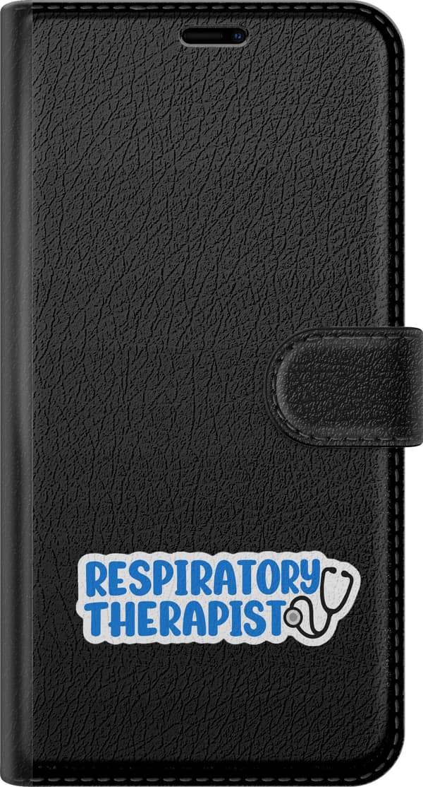 Kompatibelt Plånboksfodral till Apple iPhone 8 Plus Blå yrkestext - Blått motiv med respiratory Therapist - Blå text. blå