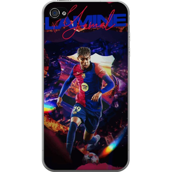 Apple iPhone 4 Genomskinligt Skal Yamal Rising Talent FC Barcelona Spelare Ung Fotbollsstjärna Populärt Motiv Sport Spanien Talent