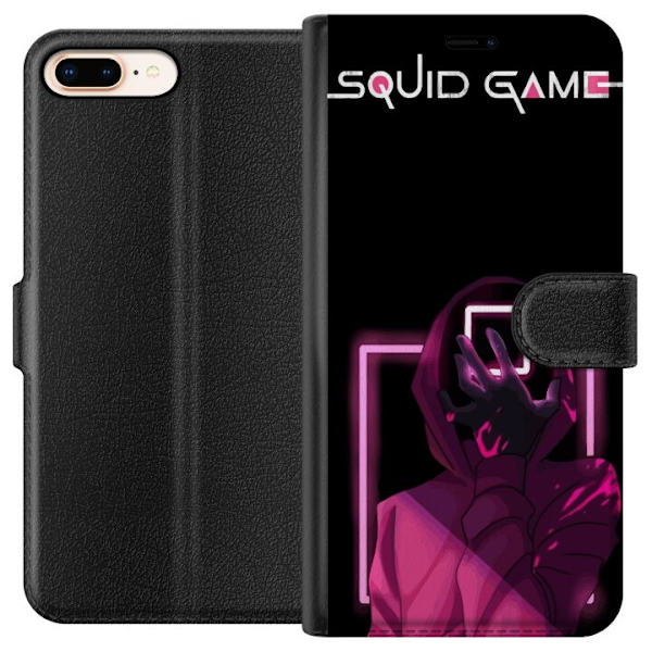 Apple iPhone 7 Plus Lompakkokotelo Squid Game Teema Suosittu Sarja Motiivi Graafinen Ikoninen Suunnittelu Aasialainen Popkulttuuri Jännitys Draama