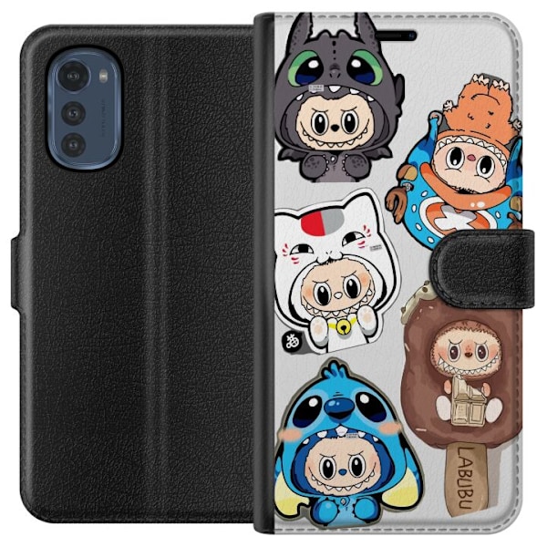 Motorola Moto E32s Lompakkokotelo Labubu hahmokokoelma - Pop M